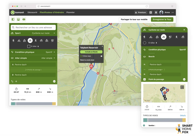 application komoot garmin